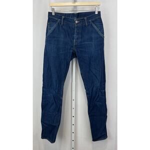 SAUCE ZHAN Button Fly Jeans Selvedge Cotton Denim Medium Dark Wash Size 31